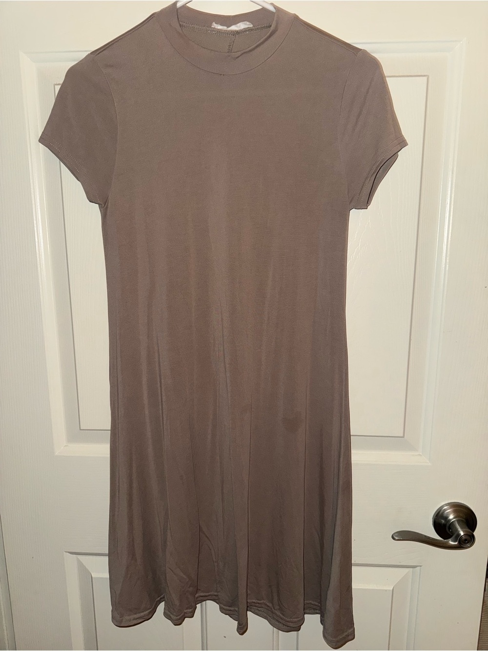 Double Zero Mauve-Brown Short Sleeve Midi Dress